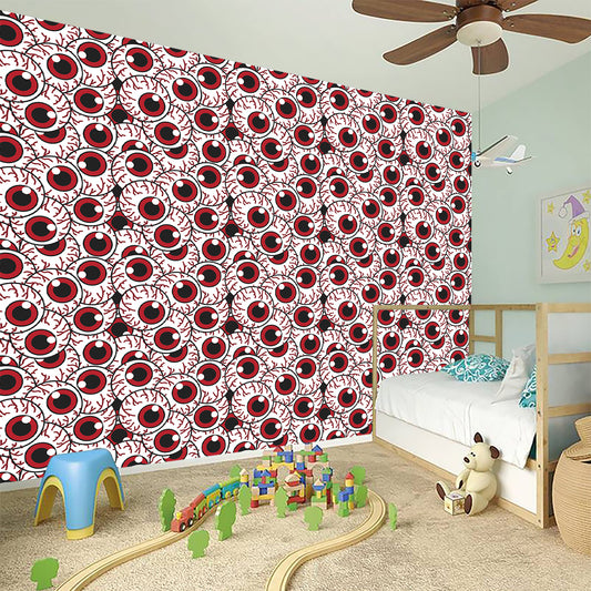 Creepy Red Eyeball Pattern Print Wall Sticker