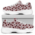Creepy Red Eyeball Pattern Print White Chunky Shoes