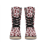 Creepy Red Eyeball Pattern Print Winter Boots
