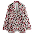 Creepy Red Eyeball Pattern Print Women's Blazer