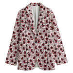 Creepy Red Eyeball Pattern Print Women's Blazer