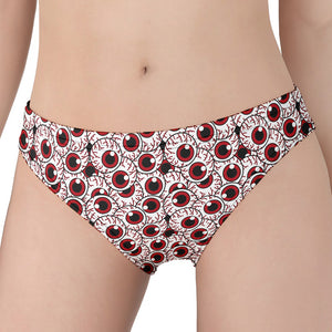 Creepy Red Eyeball Pattern Print Women's Panties