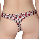 Creepy Red Eyeball Pattern Print Women's Thong