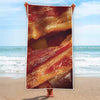 Crispy Bacon Print Beach Towel