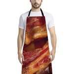 Crispy Bacon Print Bib Apron With Pocket