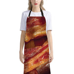Crispy Bacon Print Bib Apron With Pocket