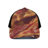 Crispy Bacon Print Black Mesh Trucker Cap