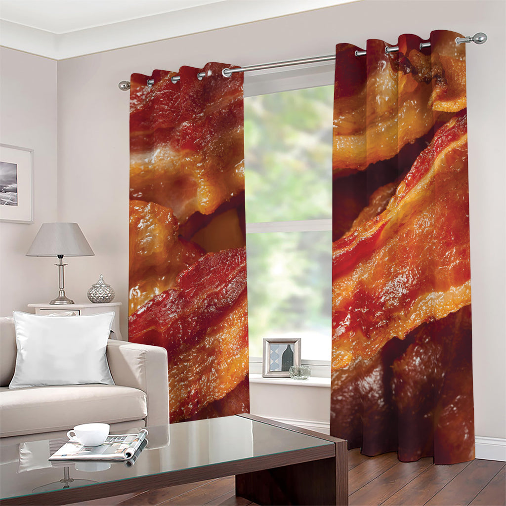 Crispy Bacon Print Blackout Grommet Curtains