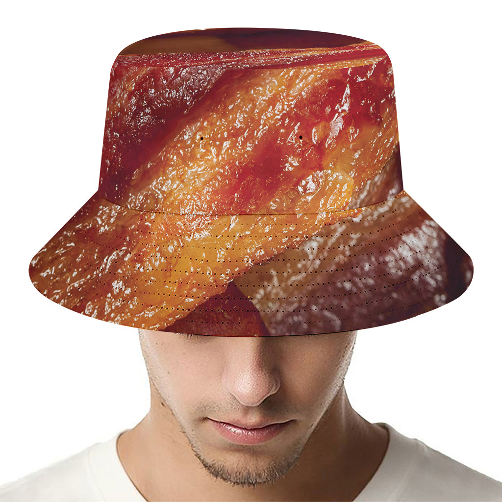 Crispy Bacon Print Bucket Hat