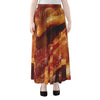 Crispy Bacon Print Chiffon Maxi Skirt