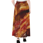 Crispy Bacon Print Chiffon Maxi Skirt