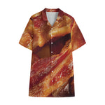 Crispy Bacon Print Cotton Hawaiian Shirt