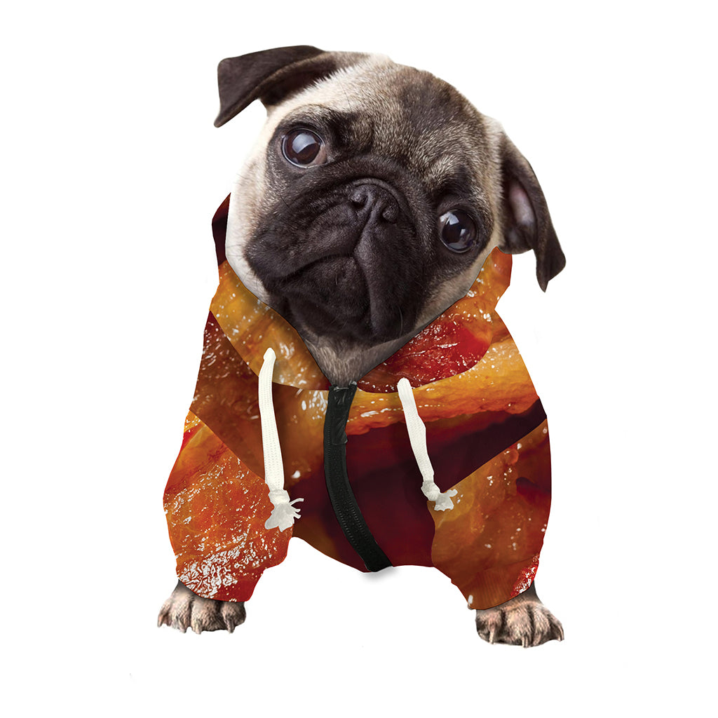Crispy Bacon Print Dog Zip Up Hoodie