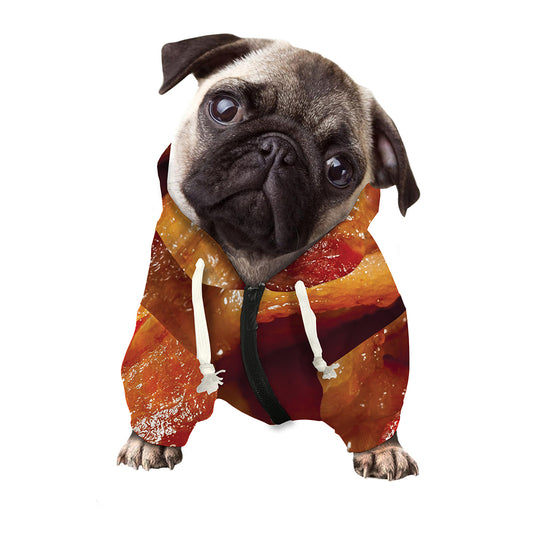 Crispy Bacon Print Dog Zip Up Hoodie
