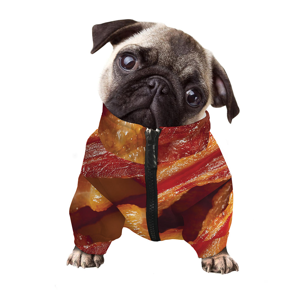 Crispy Bacon Print Dog Zip Up Jacket