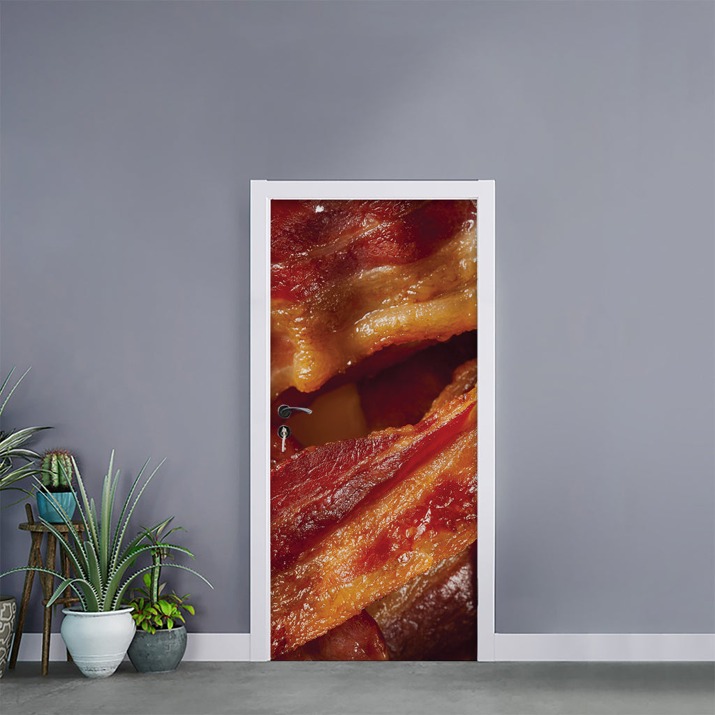 Crispy Bacon Print Door Sticker