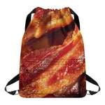 Crispy Bacon Print Drawstring Backpack