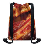 Crispy Bacon Print Drawstring Backpack