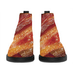 Crispy Bacon Print Flat Ankle Boots