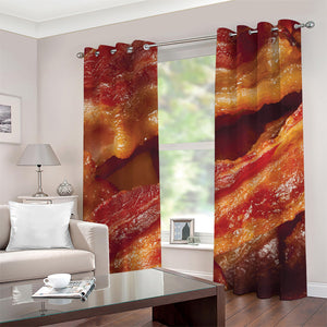 Crispy Bacon Print Grommet Curtains