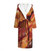 Crispy Bacon Print Hooded Bathrobe