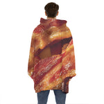 Crispy Bacon Print Hoodie Blanket