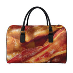 Crispy Bacon Print Leather Duffle Bag