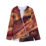 Crispy Bacon Print Long Sleeve Short Coat