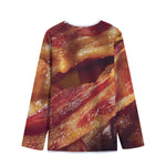 Crispy Bacon Print Long Sleeve Short Coat