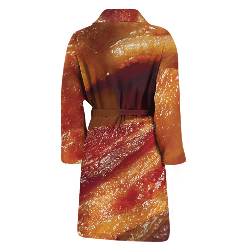 Crispy Bacon Print Men's Bathrobe