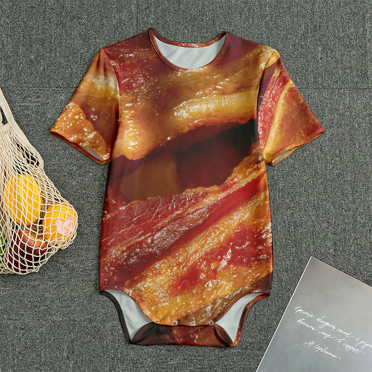 Crispy Bacon Print Men's Bodysuit