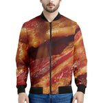 Crispy Bacon Print Men's Bomber Jacket