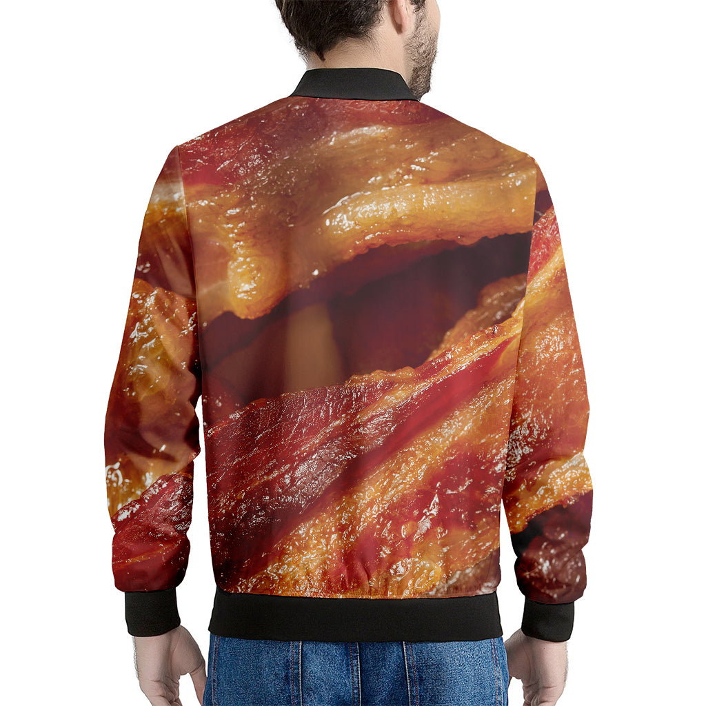 Crispy Bacon Print Men's Bomber Jacket