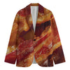 Crispy Bacon Print Men's Cotton Blazer