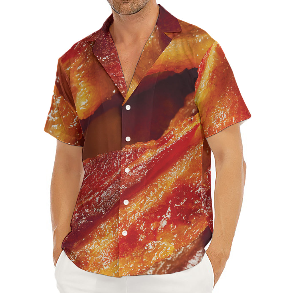 Crispy Bacon Print Men's Deep V-Neck Shirt