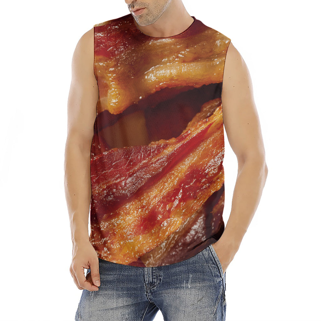 Crispy Bacon Print Men's Fitness Tank Top