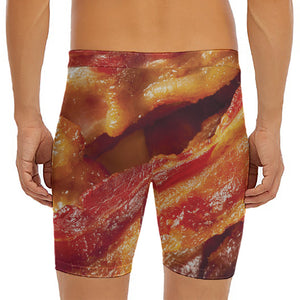 Crispy Bacon Print Men's Long Boxer Briefs