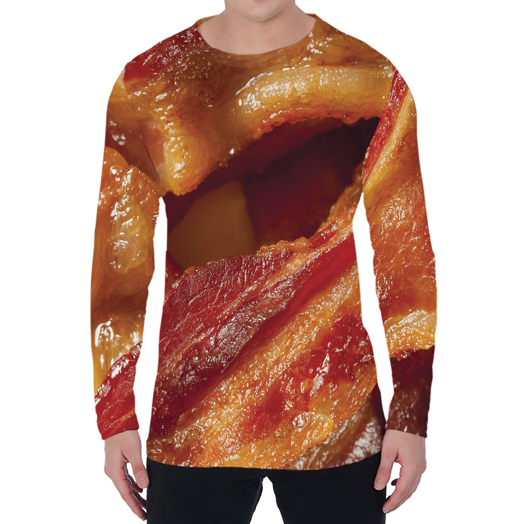 Crispy Bacon Print Men's Long Sleeve T-Shirt