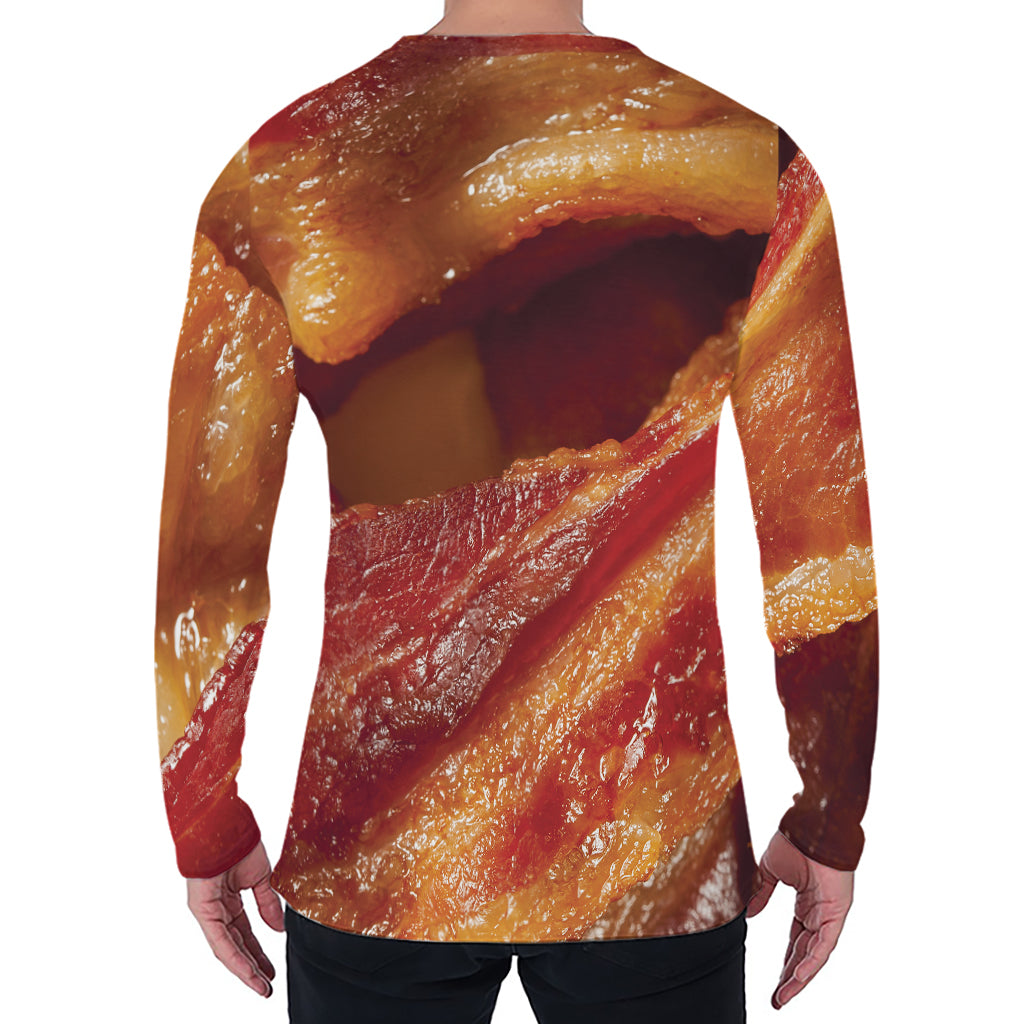 Crispy Bacon Print Men's Long Sleeve T-Shirt