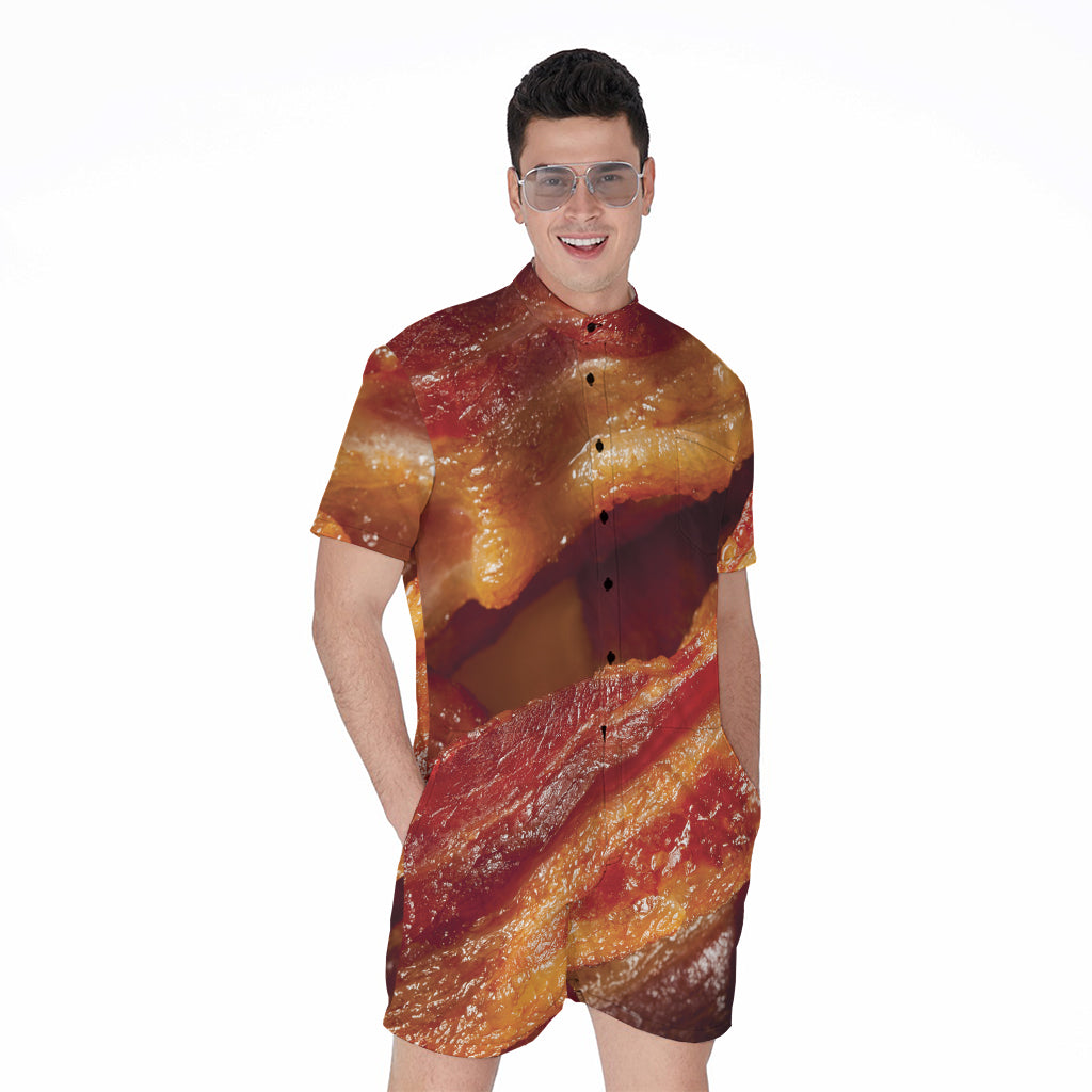 Crispy Bacon Print Men's Rompers