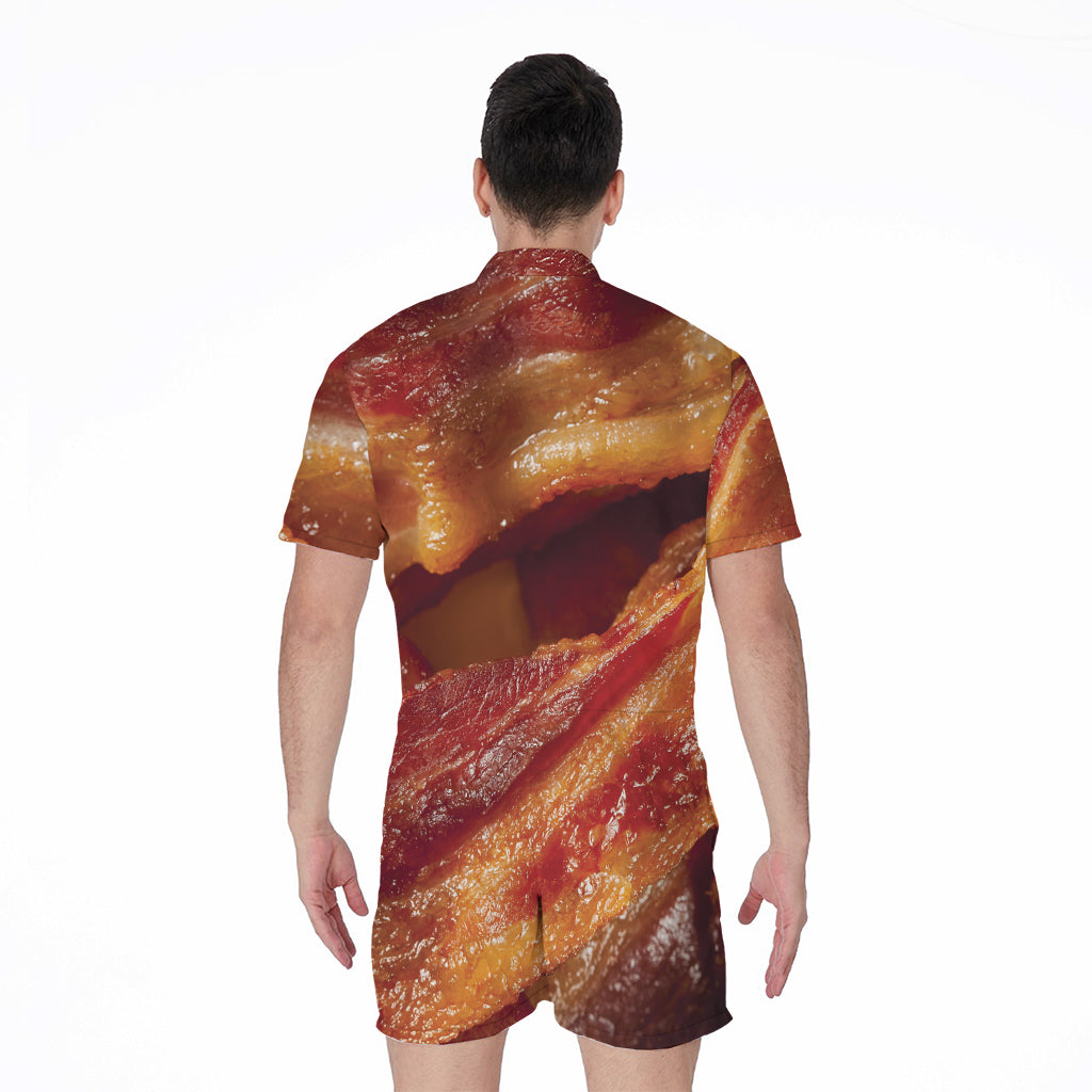 Crispy Bacon Print Men's Rompers