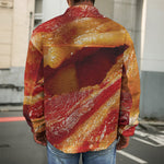 Crispy Bacon Print Men's Shirt Jacket