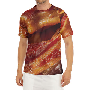 Crispy Bacon Print Men's Short Sleeve Rash Guard