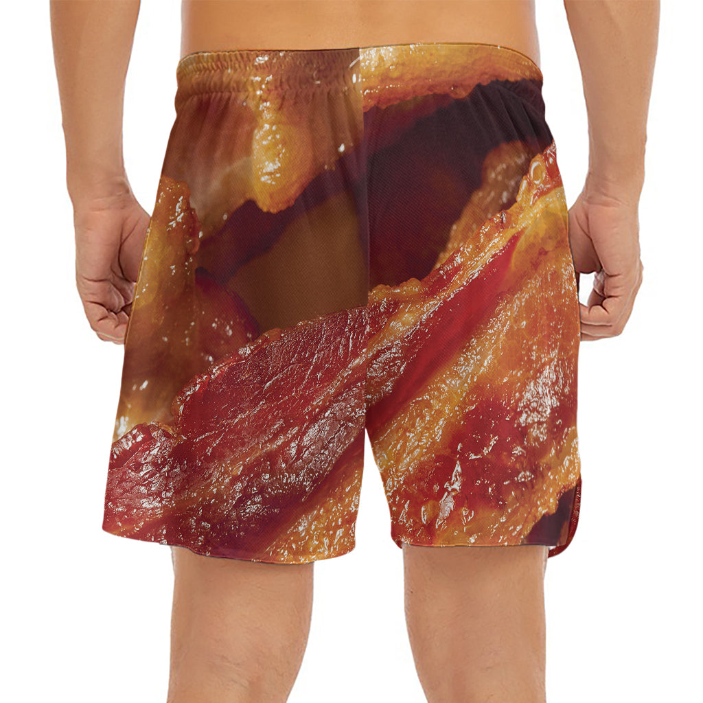 Crispy Bacon Print Men's Split Running Shorts