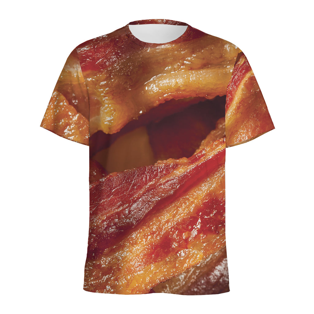 Crispy Bacon Print Men's Sports T-Shirt