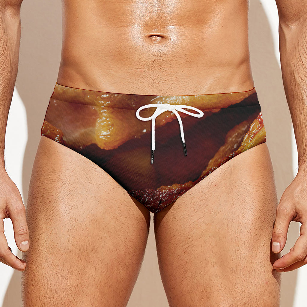 Crispy Bacon Print Men's Swim Briefs