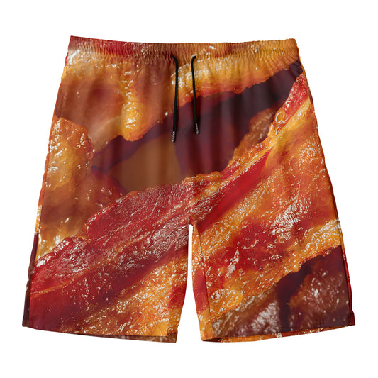 Crispy Bacon Print Men's Swim Trunks