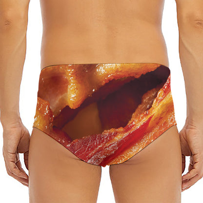 Crispy Bacon Print Men's Triangle Swim Briefs