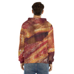 Crispy Bacon Print Men's Velvet Pullover Hoodie