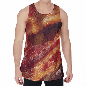 Crispy Bacon Print Men's Velvet Tank Top